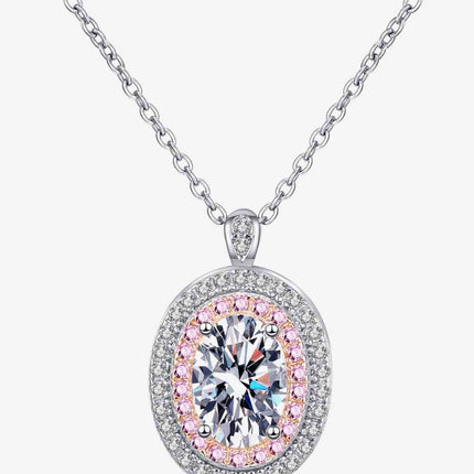 Adored 925 Sterling Silver Rhodium-Plated 1 Carat Moissanite Pendant Necklace