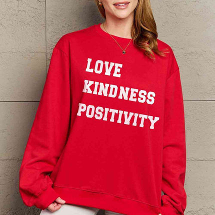 Simply Love Full Size LOVE KINDNESS POSITIVITY Graphic Sweatshirt