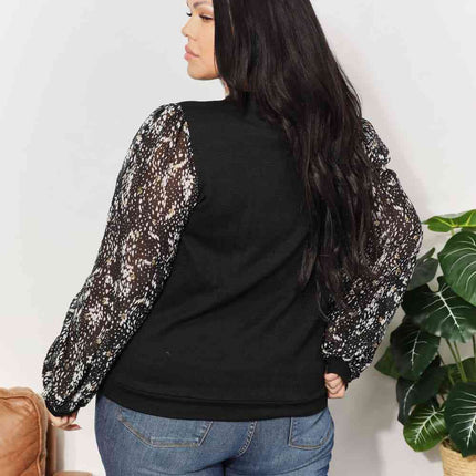 And The Why  Full Size Foil Printed Sleeve Top