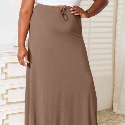 Double Take Full Size Soft Rayon Drawstring Waist Maxi Skirt Rayon - Vickie Lynn's