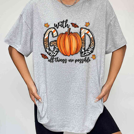 Round Neck Short Sleeve Graphic T-Shirt