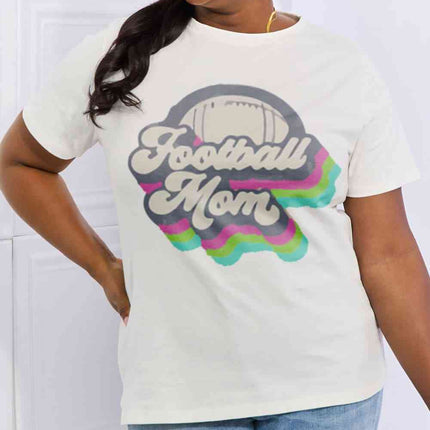 Simply Love Full Size FOOTBALL MOM Graphic Cotton Tee