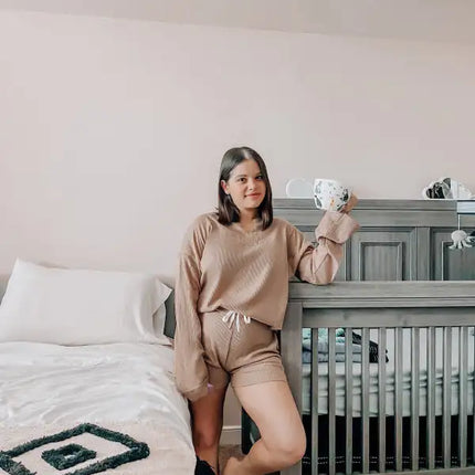 Women's Fashion Trend Waffle Casual Suit