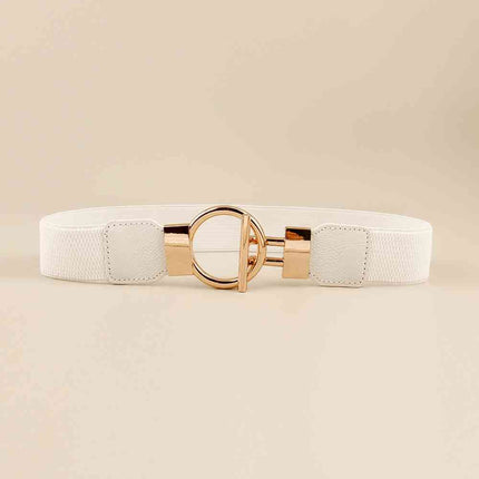 Circle Shape Buckle Zinc Alloy Buckle PU Leather Belt