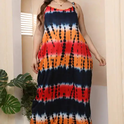 Vestido largo sin mangas de talla grande para mujer 