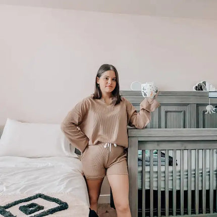 Women's Fashion Trend Waffle Casual Suit