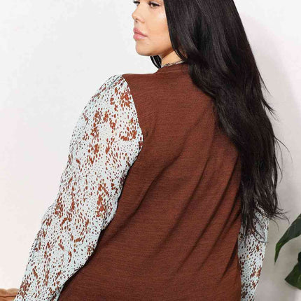 And The Why  Full Size Foil Printed Sleeve Top