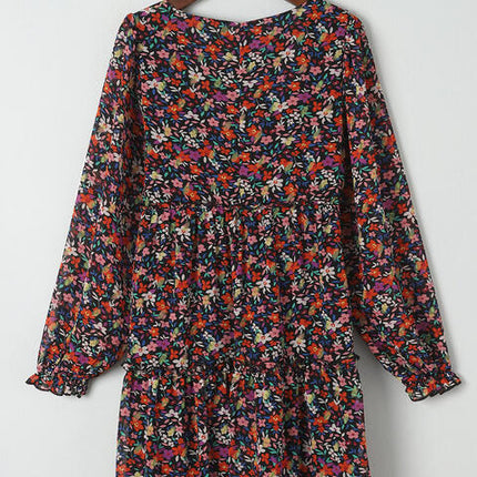 Floral Long Sleeve Mini Dress