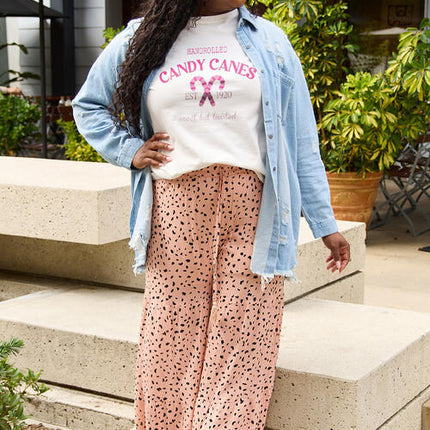 Simply Love Full Size CANDY CANES Short Sleeve T-Shirt