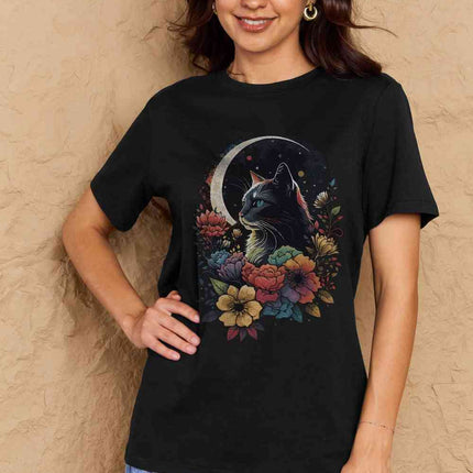 Simply Love Full Size Cat Graphic Cotton Tee