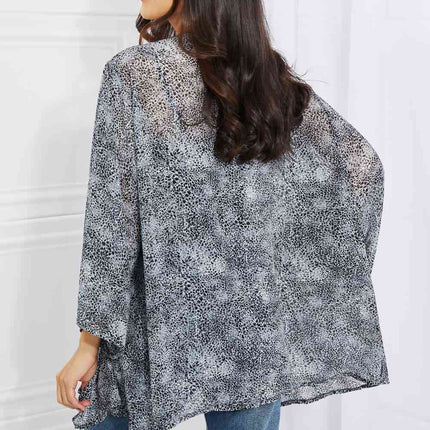 Melody Full Size Snake Print Chiffon Kimono