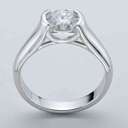 Looking Good 2 Carat Moissanite Platinum-Plated Ring