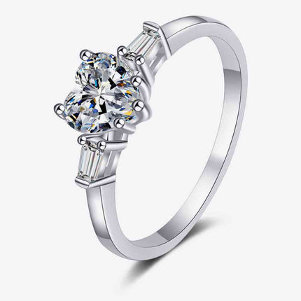1.2 Carat Moissanite Heart Ring