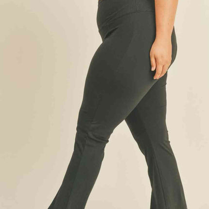 Kimberly C Full Size Slit Flare Leg Pants in Black