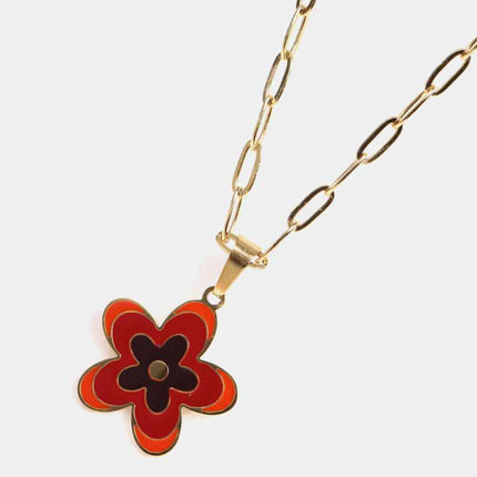 Flower Pendant Stainless Steel Necklace