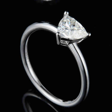1 Carat Moissanite 925 Sterling Silver Solitaire Ring