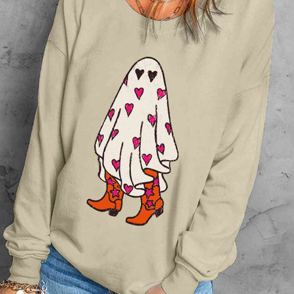 Ghost Graphic Dropped Shoulder Sweatshirt