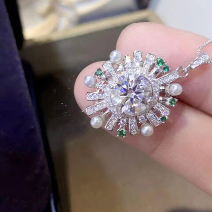 2 Carat Moissanite 925 Sterling Silver Necklace