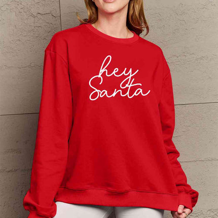 Simply Love Full Size HEY SANTA Graphic Sweatshirt