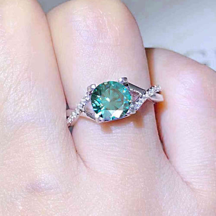 1 Carat Moissanite Crisscross 925 Sterling Silver Ring