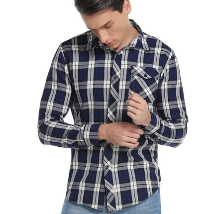 Men's Flannel Plaid Long Sleeve Shirt