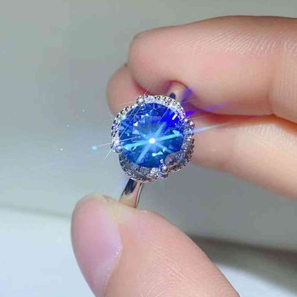 2 Carat Moissanite Contrast 925 Sterling Silver Ring