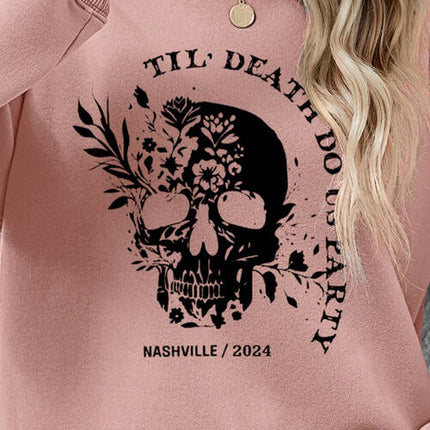 Graphic Round Neck Dropped Shoulder Sweatshirt