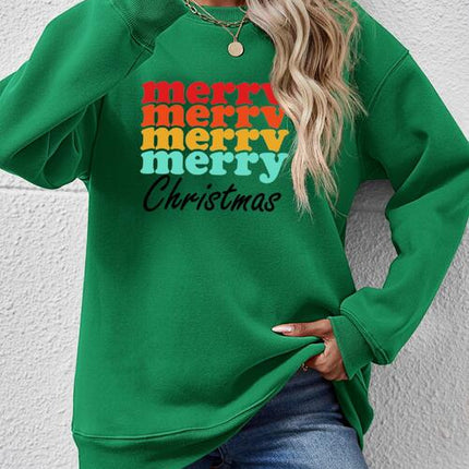 MERRY CHRISTMAS Graphic Long Sleeve Sweatshirt