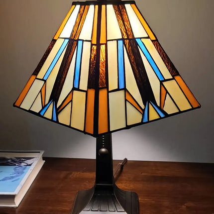 16" Tiffany Style Mission Style Squared Shade Table Lamp