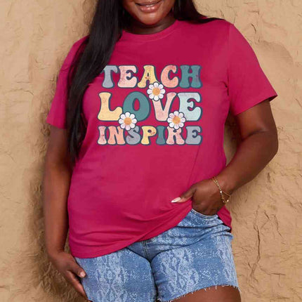 Simply Love Full Size TEACH LOVE INSPIRE Graphic Cotton T-Shirt