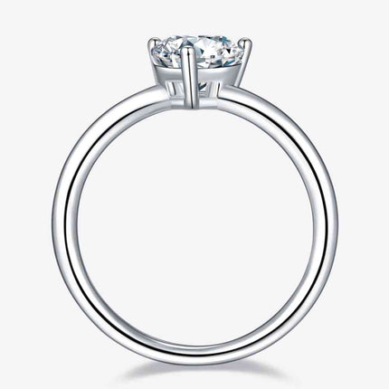 1 Carat Moissanite 925 Sterling Silver Solitaire Ring