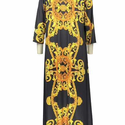 Printed Plunge One-Piece and Cover Up Swim Set