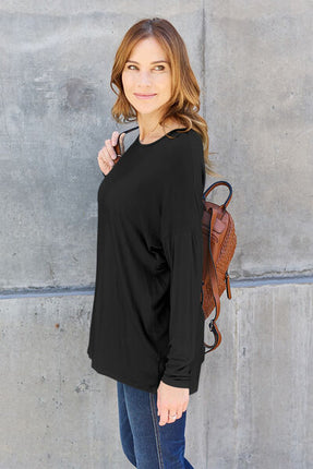 Basic Bae Full Size Round Neck Dropped Shoulder T-Shirt - Vickie Lynn's