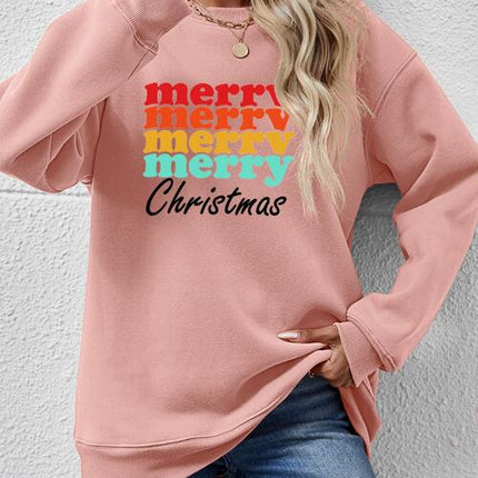 MERRY CHRISTMAS Graphic Long Sleeve Sweatshirt