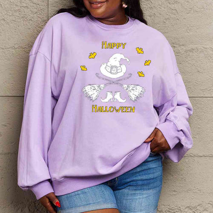 Simply Love Full Size HAPPY HALLOWEEN Graphic Sweatshirt
