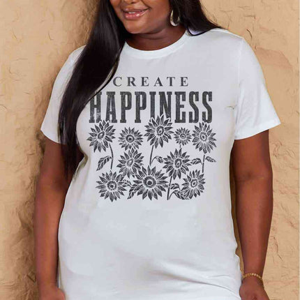 Simply Love Full Size CREATE HAPPINESS Graphic Cotton T-Shirt