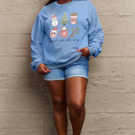 Simply Love Full Size JINGLE ALL THE WAY Long Sleeve Sweatshirt