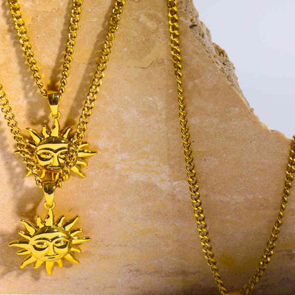 Sun Pendant Copper Necklace