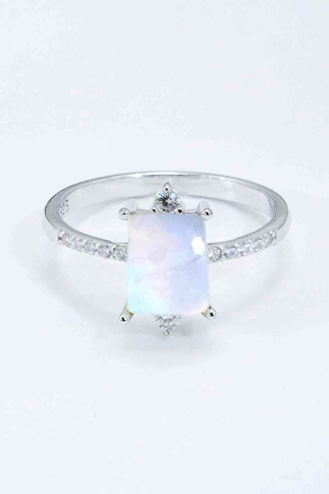 925 Sterling Silver Square Moonstone Ring