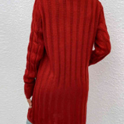 Cable-Knit Button Down Cardigan with Pockets