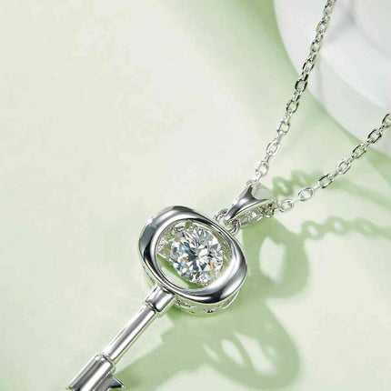 Adored Moissanite Key Pendant Necklace