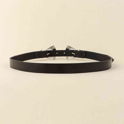 Double Buckle PU Leather Belt