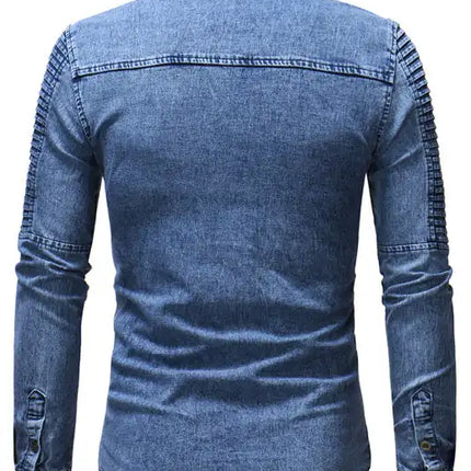 Men's Fashion Patchwork Denim Shirt