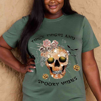 Simply Love Full Size THICK THIGHS AND SPOOKY VIBES Graphic Cotton T-Shirt