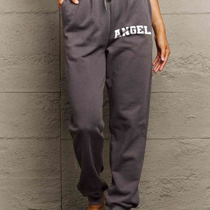 Simply Love Simply Love Full Size Drawstring Angel Graphic Long Sweatpants
