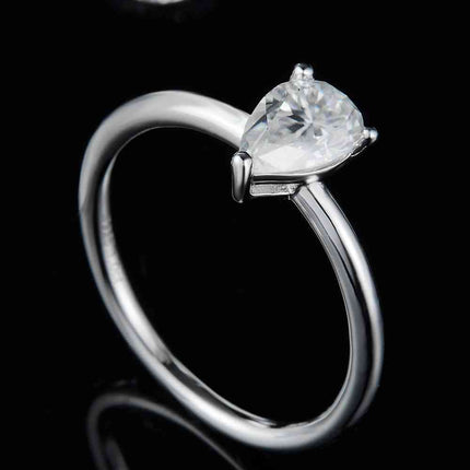 1 Carat Moissanite 925 Sterling Silver Solitaire Ring