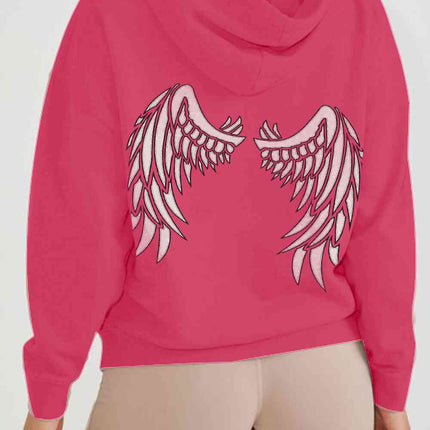Simply Love Full Size Angel Wings Graphic Hoodie