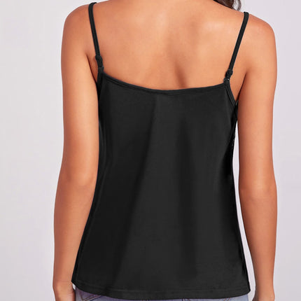 Geometric V-Neck Spaghetti Strap Cami