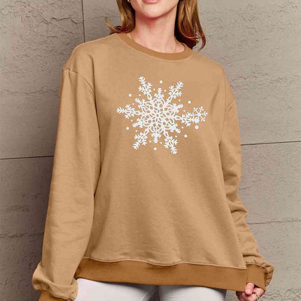 Simply Love Full Size Snowflake Graphic Sweatshirt