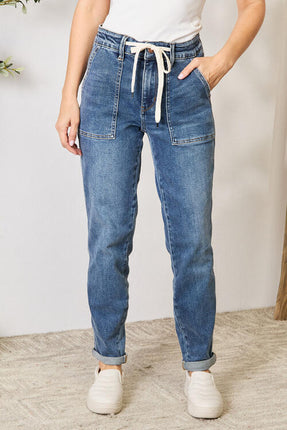 Judy Blue Full Size High Waist Drawstring Denim Jeans